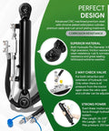 Image of Heavy Duty Hydraulic Top Link Kit For Category One Tractors And Implements With Locking Block Built Tough And Adjustable From 18 1/8 To 26 3/8 Inches Includes Two Hoses And Two Way Check Valve Cylinder For Tractors And Excavators. Presented with detailed specifications and features highlighted in the background.