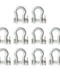 Bolt Type Anchor Shackles 7/16 Inch Galvanized 1.5 Ton WLL 10 Pack Built Tough Heavy Duty Rigging Shackles For Load Securement Towing