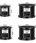 Heavy Duty 200Ft Black Vinyl Coated Wire Rope 3/16 Inch Thick Aircraft Cable for Deck Railing and DIY Projects.