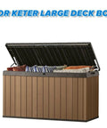 Keter deck box open with cushions inside, 2 Pack Hinge Replacement Kit For Keter Deck Box, Easy DIY Fix
