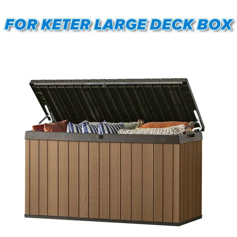 Keter deck box open with cushions inside, 2 Pack Hinge Replacement Kit For Keter Deck Box, Easy DIY Fix