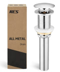 All Metal Rustproof Pop Up Bathroom Sink Drain For 1.6 To 1.9 Inch Sink Hole, Polished Chrome, No Overflow, Brass And 304 Stainless Steel Construction