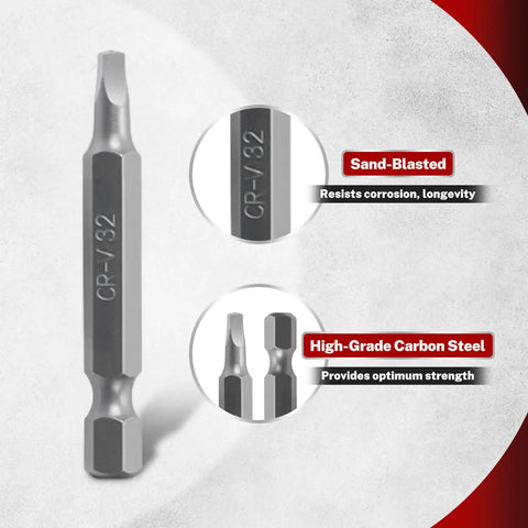 Close-up of screwdriver bit from 208 Piece Master Screwdriver Bit Set With Phillips Slotted Torx Square And Hex Bits Nut Drivers