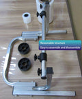 Heavy Duty All Metal Roll Holder Dispenser For Bubble Wrap Stretch Film And Foam Commercial Packing Stand with steel frame and roll.