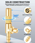 2-Pack Screw On Air Chuck With One Quarter Inch Barb End For Portable Air Compressors showcasing brass knurling and air bleed valve.