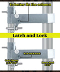 Heavy Duty Chain Link Gate Latch For 1-5/8 To 2 Inch Gate Frames with padlock holes and steel construction, side view