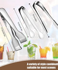 Four Piece Ice Tongs And Scoop Set For Ice Bucket Kit Stainless steel serving tongs with teeth and ice shovel