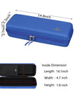 Hard Shell Travel Case For Snorkel Gear And Anti Fog Mask Kit, Ultra Tough EVA Waterproof Case dimensions and interior view