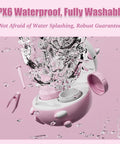 Contact Lens Cleaning Machine With Solution Soak Case And Applicator Tool Travel Size Pink splashproof feature