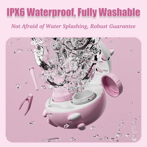 Contact Lens Cleaning Machine With Solution Soak Case And Applicator Tool Travel Size Pink splashproof feature