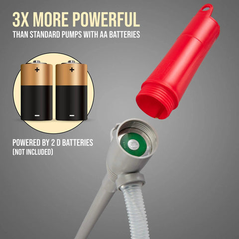 Battery Powered Fuel Transfer Pump With Auto Stop, 3x More Powerful For Gas, Water And Other Liquids with battery compartment