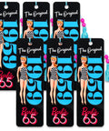 Six Bookmark Page Markers Tassel Set For Readers with 1959 Barbie design and tassels, office and school supplies for girls and women