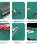 Demonstration of ESD Soldering Mat Roll 23.6 by 118 Inches Rubber Workbench Pad 0.08 Inch Thick Anti Static Heat Resistant features