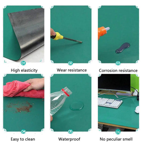 Demonstration of ESD Soldering Mat Roll 23.6 by 118 Inches Rubber Workbench Pad 0.08 Inch Thick Anti Static Heat Resistant features