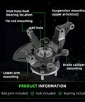 Right Front Steering Knuckle And Wheel Bearing Hub Assembly For Escape 2005 2012, Tribute 2005 2011, And Mercury Mariner 2005 2011 Replacement LK016 698-404 698404 OE Quality And Durable Hub Assembly For Smooth Steering showing mounting points