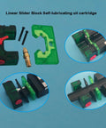 Super Smooth 20Mm Hg20 Square Bearing Slider Blocks With Self Lubricating E2 Oil Boxes shown disassembled