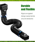 Flexible Downspout Extender Set Extendable From 21 To 60 Inches With Diverter No Fuss Install Keeps Yard And Lawn Dry Black