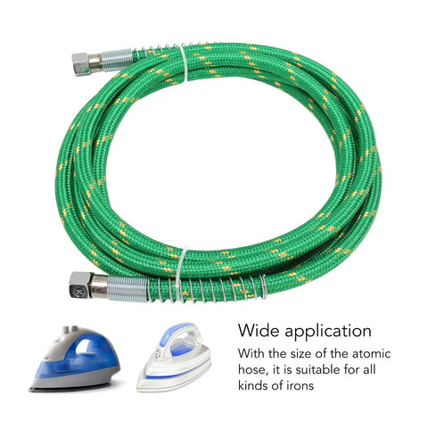 Middle Pressure Silicone Steam Hose Nine Point Eight Feet Green, flexible steam tube for ironing, durable silicone rubber.