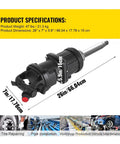 No Sweat 1 Inch Air Impact Wrench 5800Nm Torque with specifications showing size and design details.