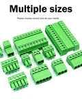 Multiple green sizes of terminal block connectors for Two Pack Eight Pin Three Point Five Millimeter Pitch Screw Terminal Block Connector Plug