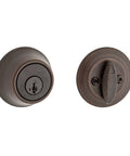 Beefy Deadbolt Lock With Pick Resistant SmartKey Rekey Security For Exterior Doors Venetian Bronze Round Keyed Front Entry Single Cylinder Design