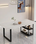 Heavy Duty Removable Desk Legs With Two Tier Storage Shelves Slick Metal Table Frame Rust Proof in modern room setting.