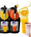 Pro Level Dual Tank Frozen Drink Maker And Slushie Dispenser With Serious Chill Factor For Smoothies Ice Cream And Cold Beer showing two tanks with drinks.
