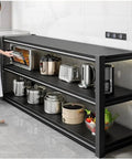 Rock Solid Heavy Duty Steel Storage Rack Adjustable Three Tier Shelving Unit spacious organizer for kitchen appliances