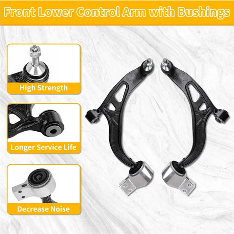 8 Piece Front Lower Control Arm Bushings And Suspension Stabilizer Sway Bar Kit For Ford Explorer 2011 Through 2017 And Ford Police Interceptor Utility 2013 Through 2015 To Boost Handling, Stability And Road Feel featuring high-strength construction and noise reduction highlights