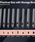 Eight Size Leather Oval Hole Punch Kit 2mm To 5mm Pro Grade Hollow Punch Tool Set with steel punches and storage box