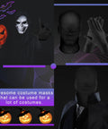 Premium Dope Black Full Face Mask and Stretchy Gloves Set for Halloween Cosplay Party Vibe Soft Polyester Trick Or Treat Badass Sinister Fit Gear Bundle with gloves and masks