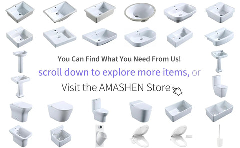 Multiple bathroom sink designs including compact white ceramic undermount models and other styles for varied installations.