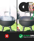 Smoker Chef XXL grill gasket kit; black Nomex self-adhesive tape, 2-pack (20 ft), two rolls and packaging shown on lid in split view