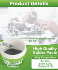 Pro Grade Lead-Free Solder Paste SAC0307 Sn99 Ag0.3 Cu0.7 For Precision Stencil Printing 217C Low Temp Melting T4 Fine Particle