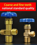 Pure Copper Argon Cylinder Valve Switch For Gas Welding Gear With QF-2 Oxygen Safety Fine Tooth Coarse Tooth Settings, two brass valves