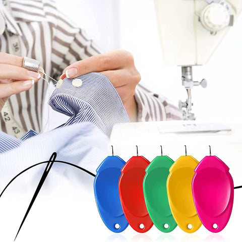 12 Pack Needle Threaders For Hand Sewing No Fuss Easy Wire Hook Threaders With Small Eye Plastic Crafting Tools For Sewing Machines
