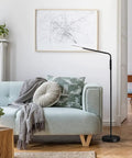 Dope Dimmable LED Floor Lamp With Adjustable Color Temperature For Bedside Reading And Crafting, black finish, in cozy living room
