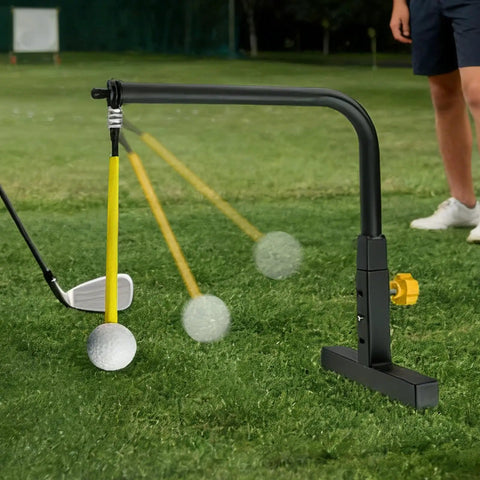 Backyard Golf Swing Training Aid With Adjustable Height Alignment Stand Realistic Swing Simulator Error Correction System Durable Practice Gear