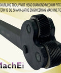 Pivot Head Diamond Knurling Tool with half-inch square shank for lathe and engineering; epoxy black finish.