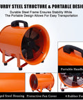 Heavy Duty 12 Inch Utility Blower Exhaust Fan With 16.4 Ft Duct Delivers 3500 CFM High Velocity Ventilation For Industrial Workshops Basements Attics Crawl Spaces No Fuss Operation And Quick Fresh Air