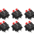 6 pcs 4 Way Spring Terminal Clip Push Release Connector Plate Jack Socket for speaker wiring and audio projects, plastic iron.