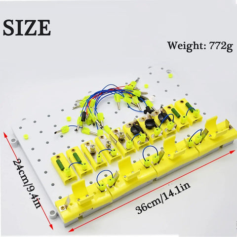 Kid Friendly Circuit Lab Kit For Young Learners, Plug-and-Play Breadboard With Power Supply, Resistors And LEDs, STEM Electronics DIY Projects For Home Classroom And Hands-On Physics, 36x24 cm, 772 g