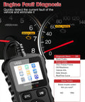 OBD2 Scanner Car Code Reader With Voltage Test Plug And Play CAN Diagnostic Tool Reads And Clears Engine Fault Codes display