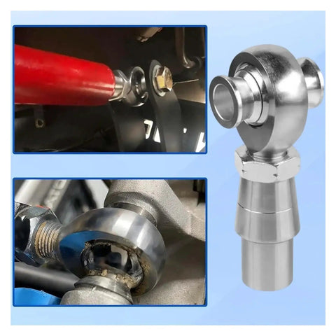 Hella Durable 0.75 Inch Heim Joint Rod Ends Set showing steel design for improved steering linkage and traction bars.