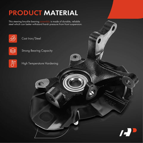 Front Right Steering Knuckle And Wheel Bearing Hub Assembly With ABS For Hyundai Elantra 2001 To 2006 2.0L Passenger Side