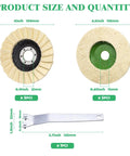 11 Piece Wool Buffing And Polishing Wheel Kit For Angle Grinder with assorted disc sizes and a wrench tool for heavy duty tasks.
