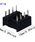 8-pin socket from 155 Piece Dip IC Socket Kit With 2.54mm Pitch Solder Type Adapters, showing pin measurement