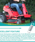 Riding lawn mower with zinc-plated extension spring promoting Beefed-Up Lawn Mower Extension Spring 52401 Replacement Kit