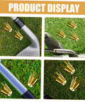 Straight Up Solid Universal Brass Golf Shaft Shim Set Five Piece Kit for precision alignment on golf clubs.