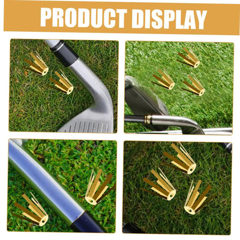 Straight Up Solid Universal Brass Golf Shaft Shim Set Five Piece Kit for precision alignment on golf clubs.